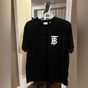 Burberry Black Tee with White Logo